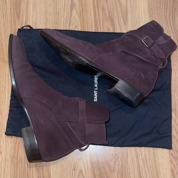 Men’s Saint Laurent Wyatt Suede Boots - Picture 3 of 4